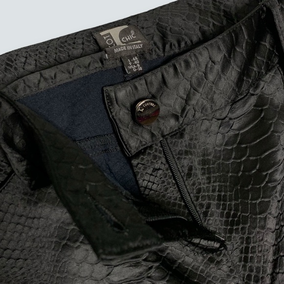 TRICOT CHIC Black “Scales” pattern Women’s Dress Pants Size US 8 NWOT - Picture 8 of 9